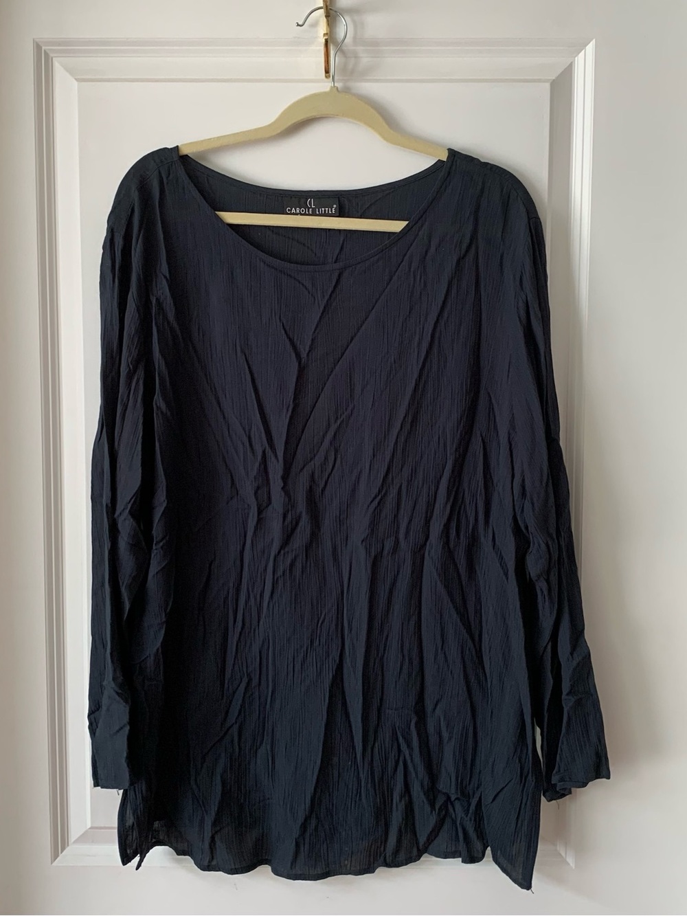 Carole Little Lightweight Navy Blue Long Sleeve Tunic